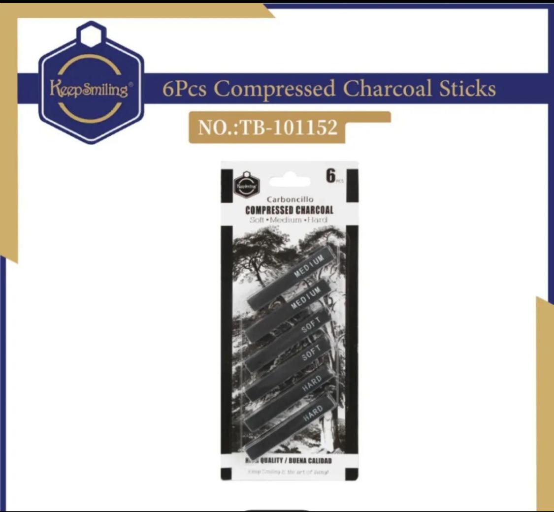 6pcs set Compressed Char_coal Sticks for Sketching