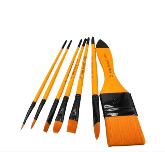 6pcs Artist Brush Set Wide, Flat, Angle & Filbert Paint Brush