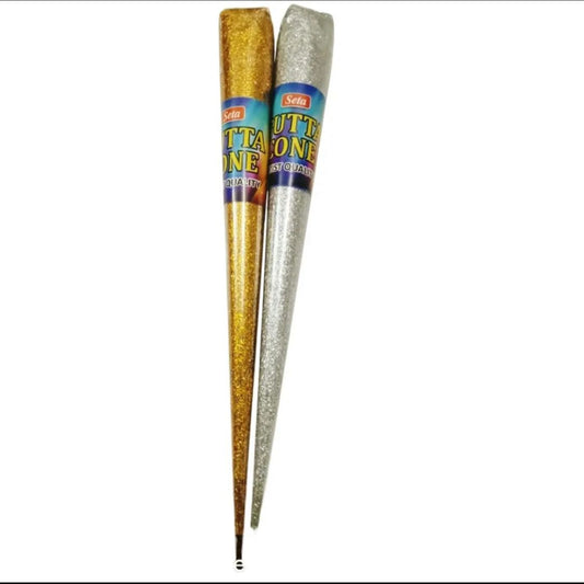 2 Pcs Glitter Gutta Cone Outliner Gold/Silver for Silk Fabric