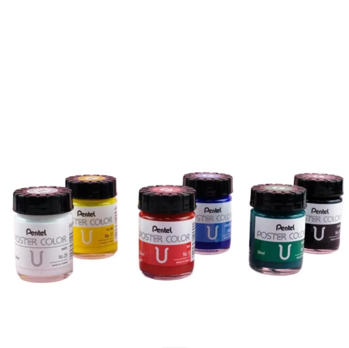 Pentel Poster Colors For Art– 30ml Pack. of 6