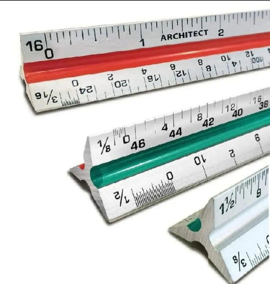 12” Triangular Architect Scale Ruler Architectural Scale